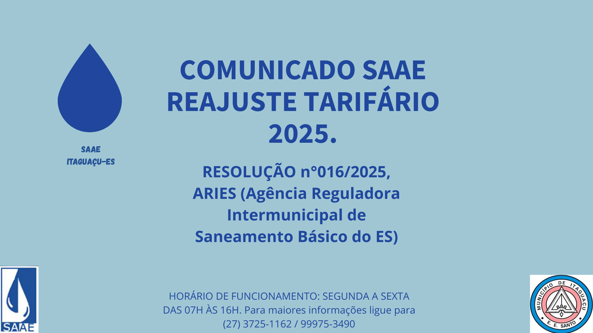 REAJUSTE TARIFÁRIO 2025