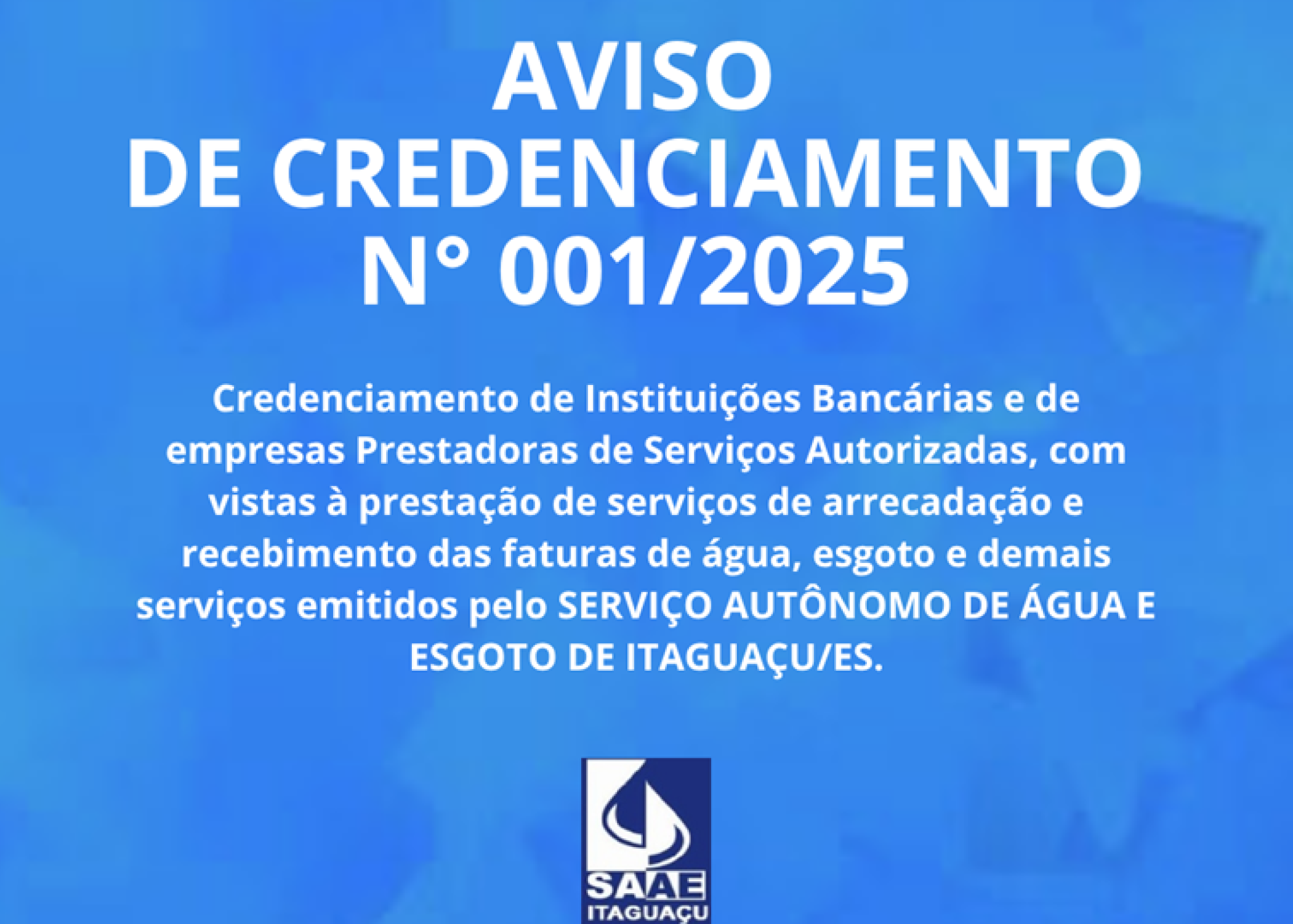 AVISO DE CREDENCIAMENTO Nº 001/2025